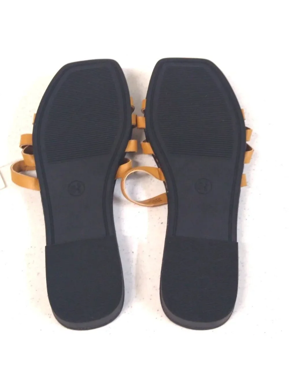 A New Day Sandals Tan/Joan Size 6.5 Womens Embossed Strappy Slide On Sandals NWT